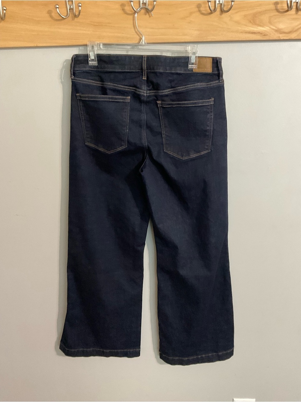 American Eagle Outfitters Super Stretch Dark Wide Leg Jeans Size 14/34x30 - Picture 3 of 8